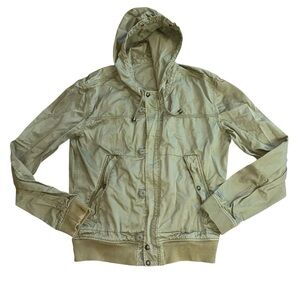 Levi’s Men’s Military Green Hooded Utility Jacket Size L Casual Punk Grunge Rock